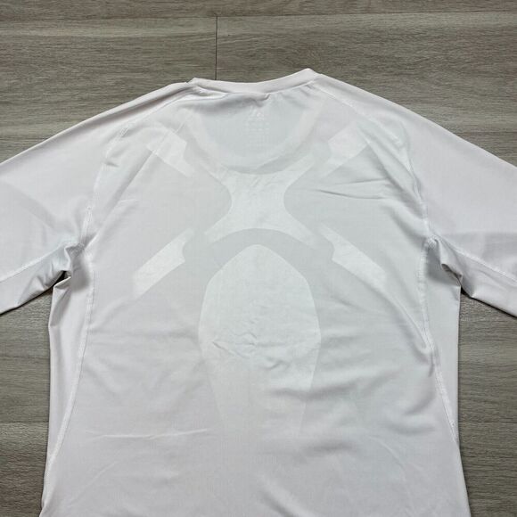 Adidas Shirt Mens Extra Large White Techfit Training Gym Active - Picture 5 of 10